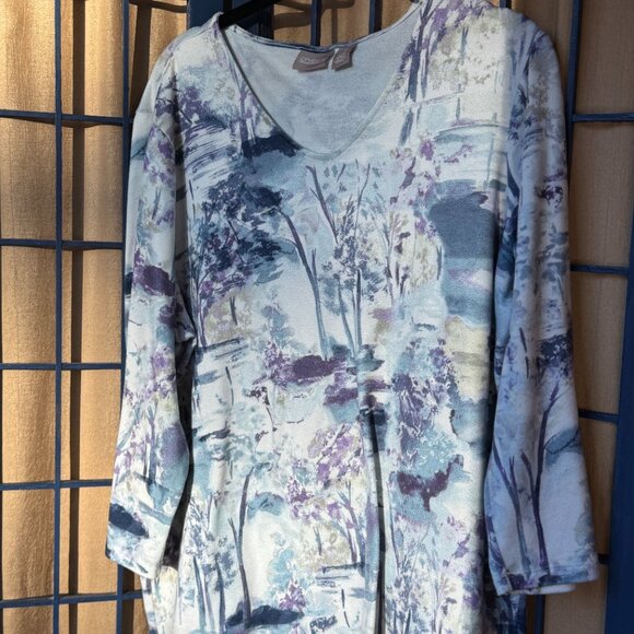 Chico’s Women’s Top Bundle Size 2 | Floral Stripe Abstract Prints Lot 6 items - Picture 4 of 13